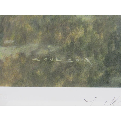 1150 - COULSON - THUNDER IN THE HILLS, LIMITED EDITION COLOURED PRINT, F/G, 73CM X 57CM