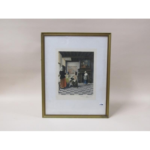 1156 - ANTIONE GAYMARD - 17C INTERIOR SCENE, SIGNED IN PENCIL, FRAMED, 40CM X 32CM