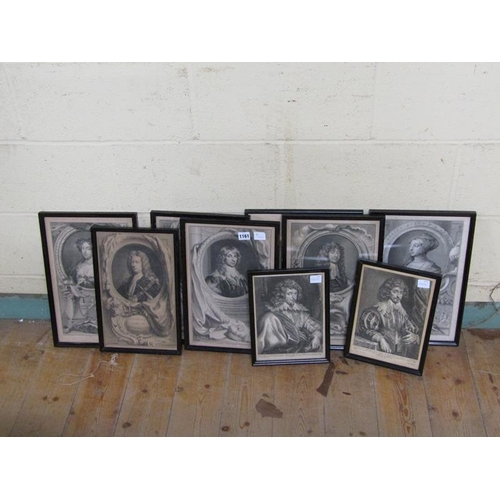 1161 - COLLECTION OF NINE 18C B&W PRINTS - IMPORTANT PERSONS