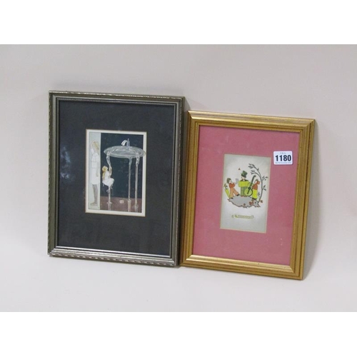 1180 - FRAMED EDWARDIAN GREETINGS CARD