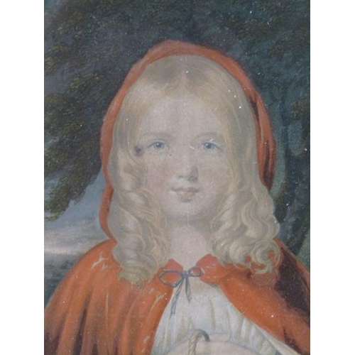 1181 - FRAMED COLOURED PRINT - LITTLE RED RIDING HOOD