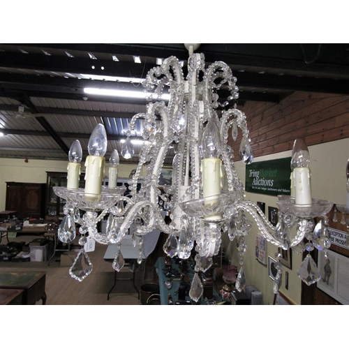 1187 - CRYSTAL LUSTRE 8 BRANCH CHANDALIER 78cms W