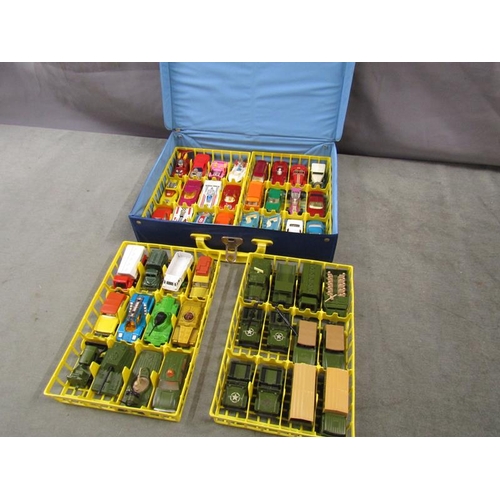 1270 - MATCHBOX CARRY CASE AND VEHICLES - CASE 34cms W