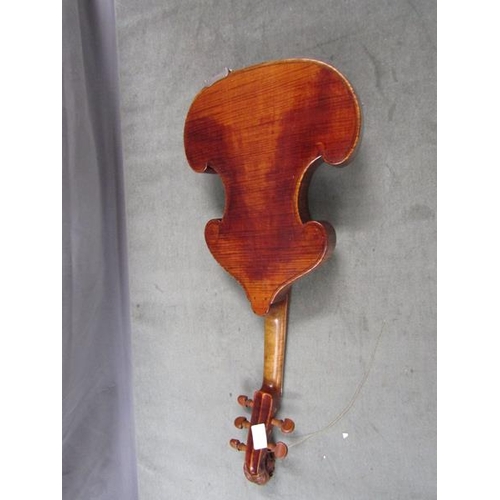 1312 - VIOLIN WITH CARVED LIONS HEAD - 60cms L