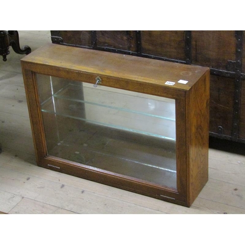 1914 - EDWARDIAN OAK TABLE TOP DISPLAY CABINET