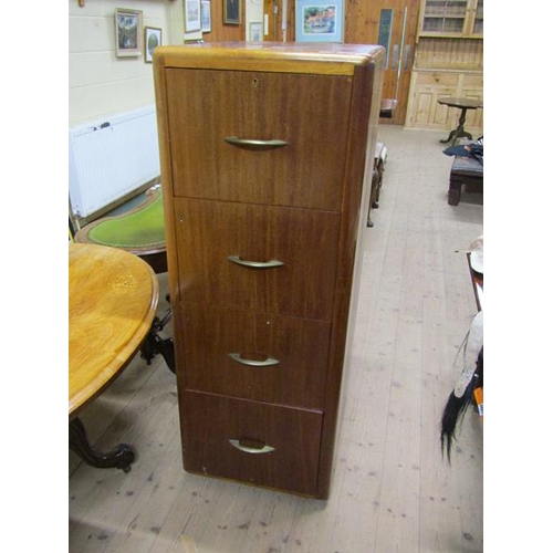 1916 - EARLY 20C MAHOGANY FOUR DRAWER FILING CABINET