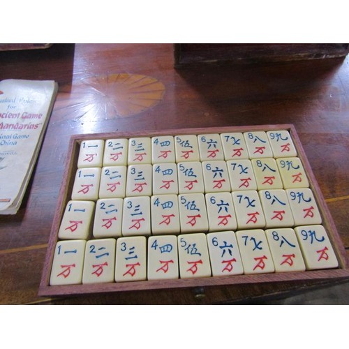 1262 - CASED MAHJONG SET WITH INSTRUCTIONS 24cms W