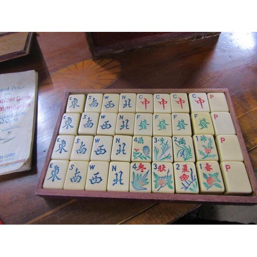 1262 - CASED MAHJONG SET WITH INSTRUCTIONS 24cms W