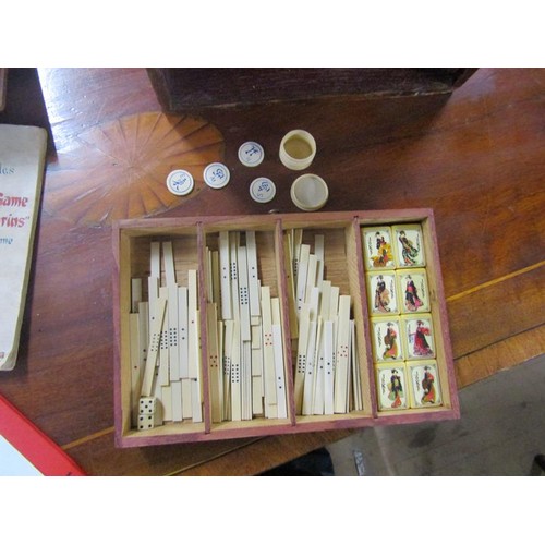 1262 - CASED MAHJONG SET WITH INSTRUCTIONS 24cms W