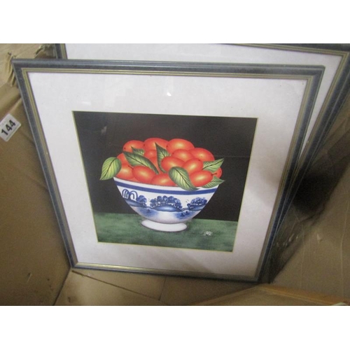 144 - FRAMED PRINTS AND STILL LIFE