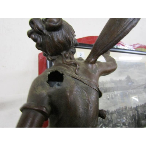 3 - BRONZE SPELTER FIGURES A/F