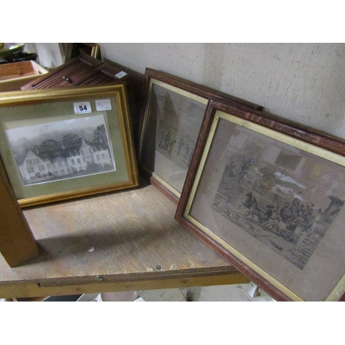 54 - FRAMED ENGRAVINGS AND A PENCIL