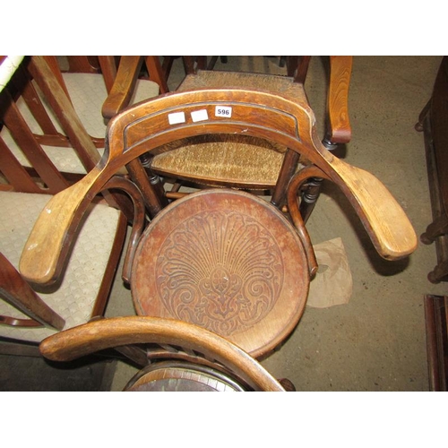 596 - FIVE BENTWOOD CHAIRS