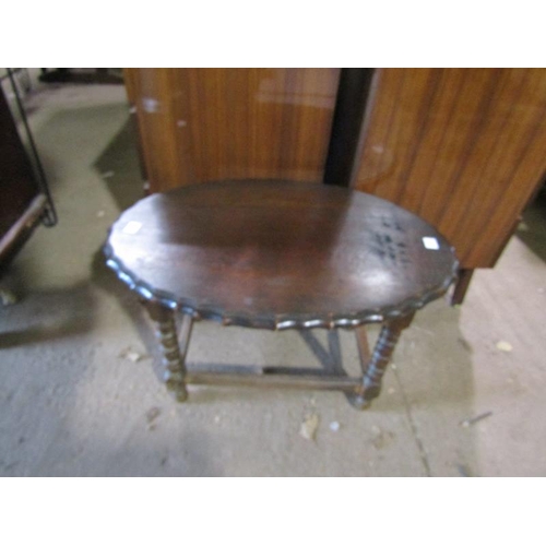 609 - OCCASIONAL TABLE AND A COAL SCUTTLE