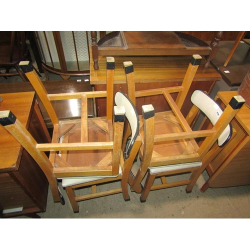 636 - FOUR 50s DINING CHAIRS AND A DROP LEAF TABLE