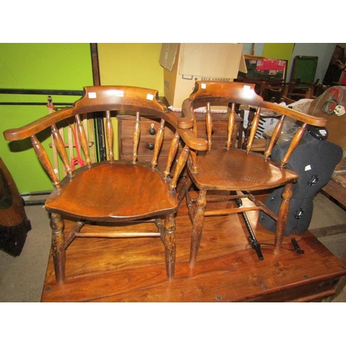 643 - TWO SPINDLEBACK CAPTAINS CHAIRS