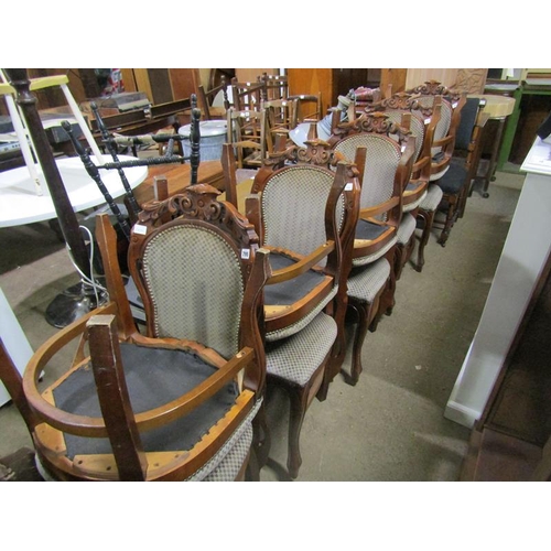 795 - TEN SHOW FRAMED ARMCHAIRS