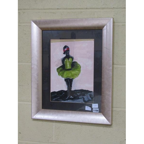 1150 - K SILMAN - BALLET DANCER, SIGNED F/G, MIXED MEDIA, 34CM X 24CM