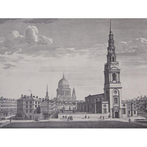 1152 - FOLDER OF EIGHTEEN ENGRAVINGS - LANDMARKS OF THE CITY OF LONDON IN 18C