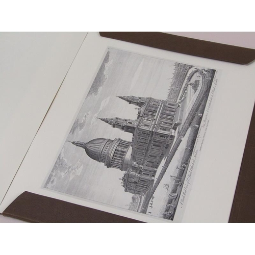 1152 - FOLDER OF EIGHTEEN ENGRAVINGS - LANDMARKS OF THE CITY OF LONDON IN 18C