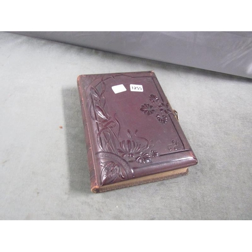 1255 - VICTORIAN PHOTO ALBUM, 21CM W