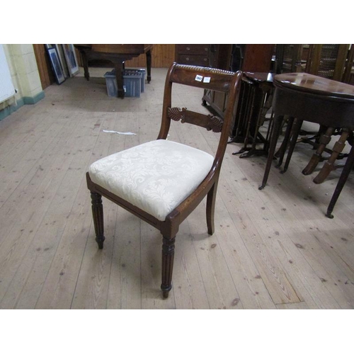 1847 - LATE GEORGIAN SINGLE CHAIR WITH FRONT LOBED CARVED LEGS AND REAR SABRE LEGS