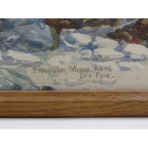 1200 - P MacGregor Wilson - Loch Fyne, watercolour, signed and titled, framed and glazed, 29cm x 49cm.