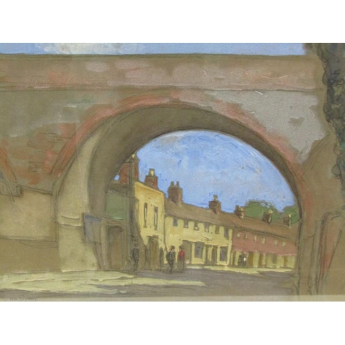 1202 - H M Livens - Railway Bridge, Hemel Hempstead carrying the Nickey Line, signed watercolour, framed an... 