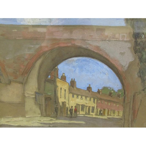 1202 - H M Livens - Railway Bridge, Hemel Hempstead carrying the Nickey Line, signed watercolour, framed an... 