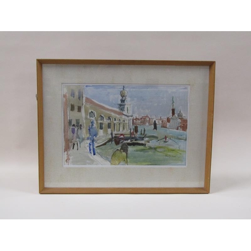 1203 - Haig 1980 - San Giorgio from the Zattere, signed and dated, watercolour, framed and glazed, 37cm x 5... 