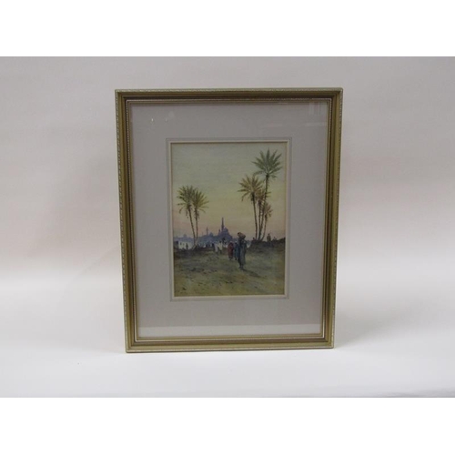 1210 - Robert Murdoch Wright - Towards the Mosque, signed watercolour, framed and glazed, 33cm x 24cm.