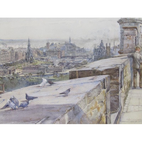 1212 - A pair, John Fulleylove - Edinburgh Castle from Heriot's Hospital & Edinburgh from the Castle (Argyl... 