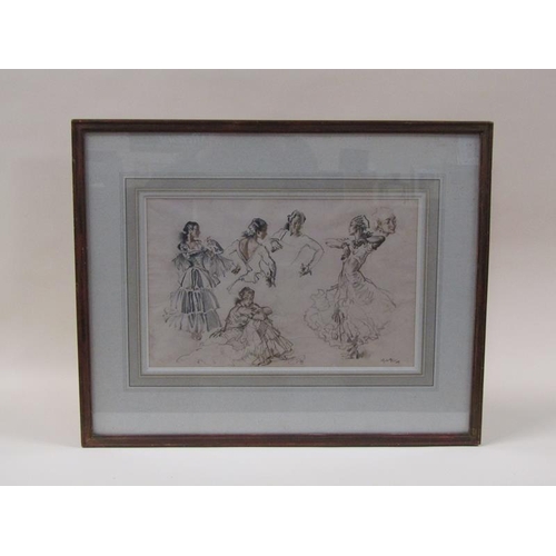 1213 - Sir William Russell Flint - five studies of Consuelito, coloured chalks, signed and inscribed with t... 