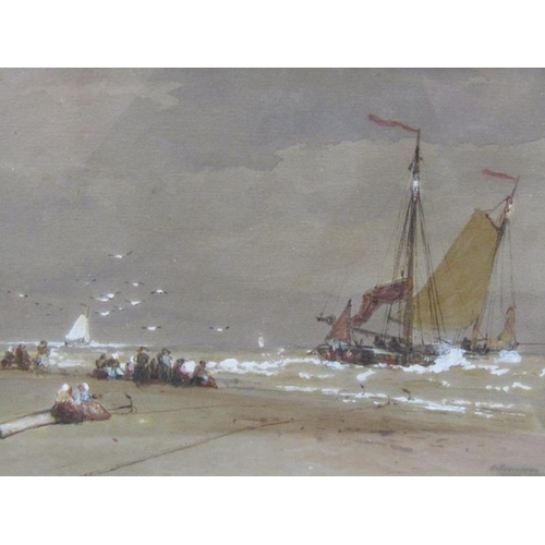 1223 - A pair, Thomas Bush Hardy 1842/1897 - Margate & Scheveningen, watercolours, signed and titled, frame... 