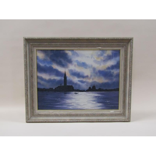 1224 - Johnny Gaston 2002 - The Lagoon, Venice, signed and dated watercolour, framed and glazed, 47cm x 64c... 