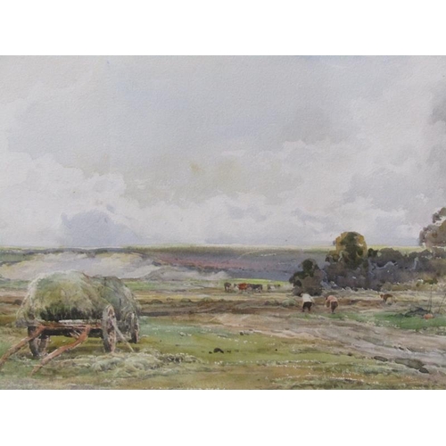 1229 - A pair, Claude Hayes - haymaking near Salisbury & the cattle drover near Sandy Down Hampshire, signe... 