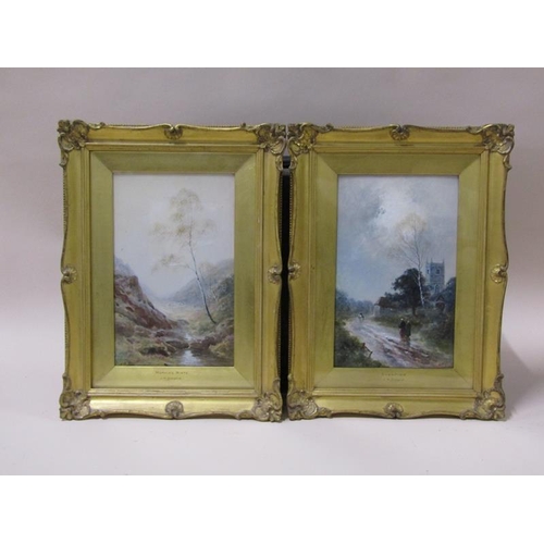 1233 - A pair, J W Gozzard - Even Tide & Morning Mists, signed in mono JWG, watercolours, each framed and g... 