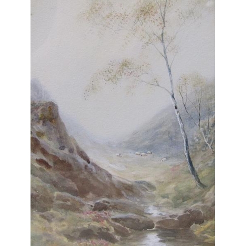 1233 - A pair, J W Gozzard - Even Tide & Morning Mists, signed in mono JWG, watercolours, each framed and g... 