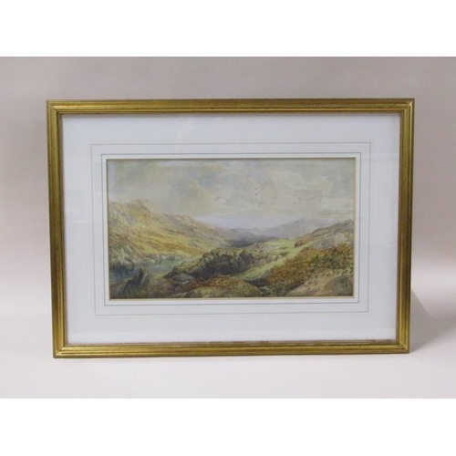 1238 - W B Henley - Scottish Highlands, signed watercolour, framed and glazed, 25cm x 44cm.