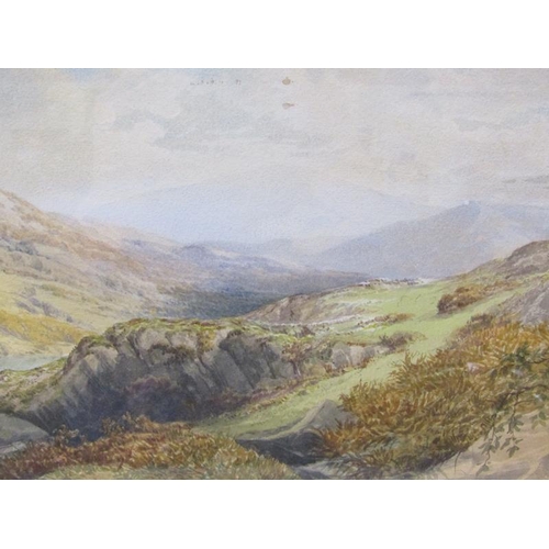 1238 - W B Henley - Scottish Highlands, signed watercolour, framed and glazed, 25cm x 44cm.