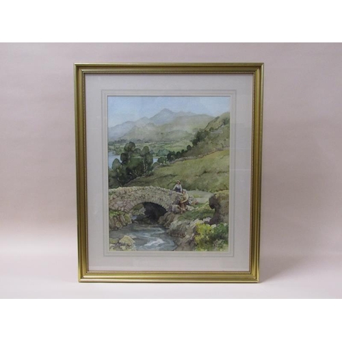 1256 - E R Sturgeon - 'The Babbling Brook' depicting Ashness Bridge and Derwent Water, signed 'Sturgeon', w... 