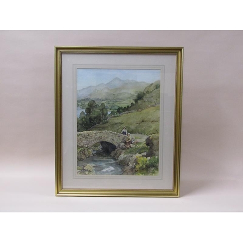 1256 - E R Sturgeon - 'The Babbling Brook' depicting Ashness Bridge and Derwent Water, signed 'Sturgeon', w... 