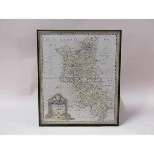 1276 - A Robert Morden map of Buckinghamshire, part coloured, framed and glazed, the map 41cm x 34cm.