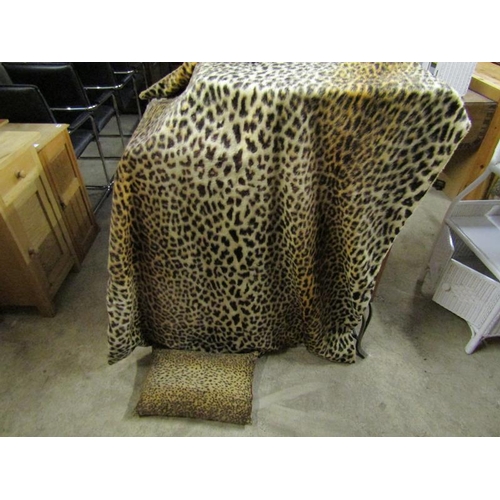 822 - LEOPARD PRINT THROW AND A CUSHION