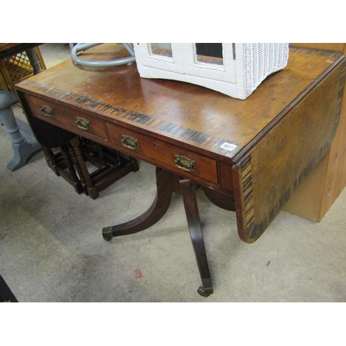 857 - 19c MAHOGANY SOFA TABLE