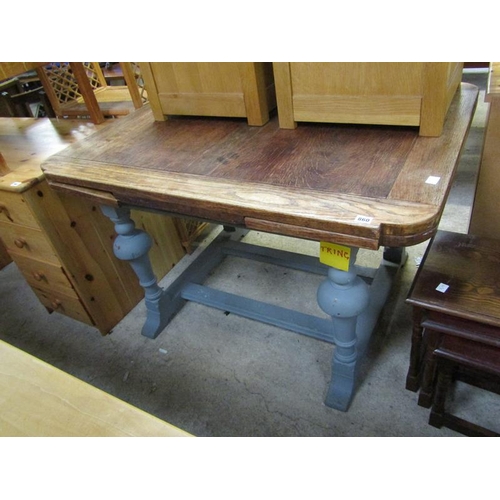 860 - OAK DRAWER LEAF DINING TABLE