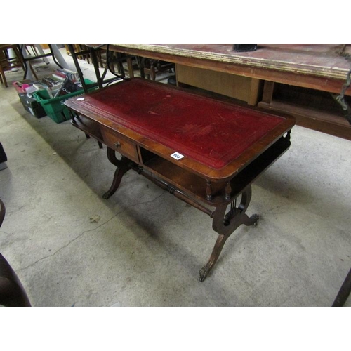 903 - LEATHER TOP OCCASIONAL TABLE