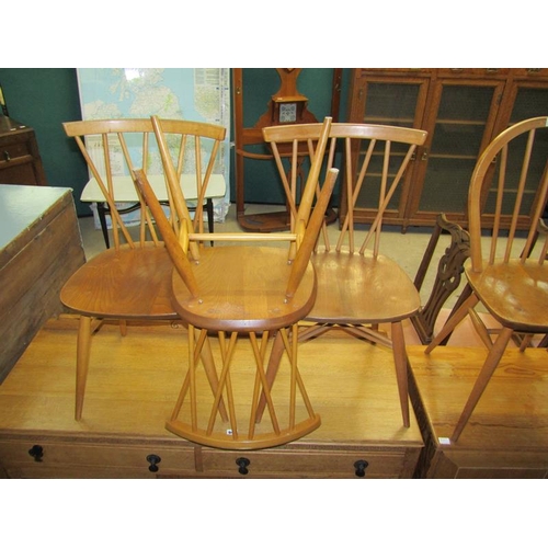 945 - FIVE ERCOL DINING CHAIRS