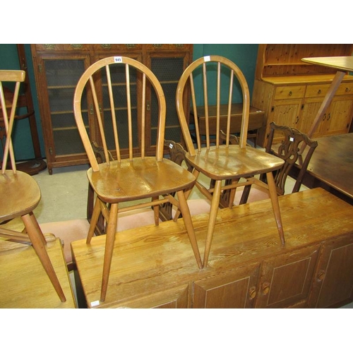 945 - FIVE ERCOL DINING CHAIRS