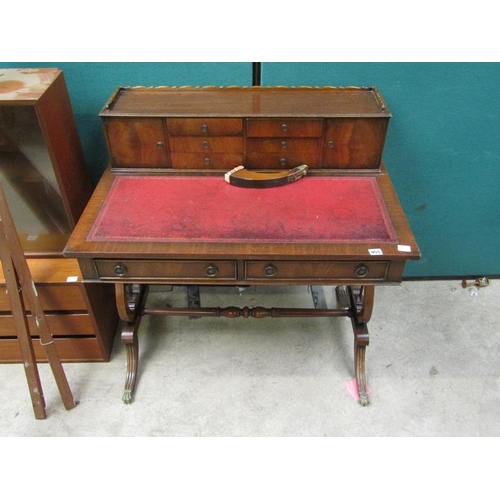 955 - REPRODUCTION LEATHER TOP WRITING DESK